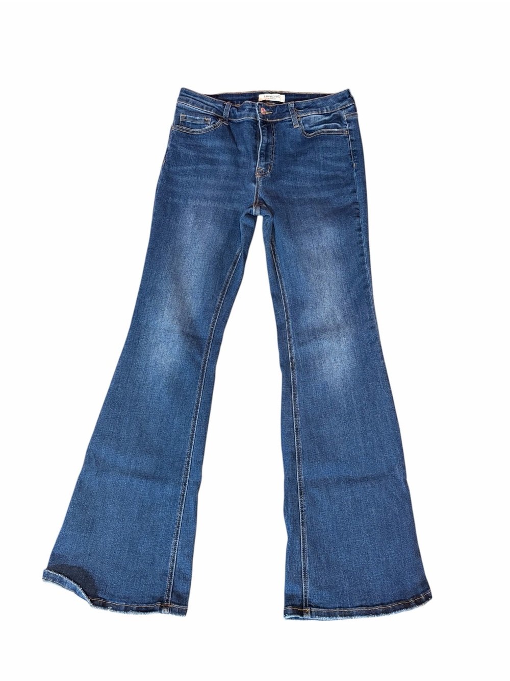 Lovervet High Rise Flare Jeans Size 30 Medium Wash Stretch Denim